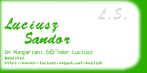 luciusz sandor business card